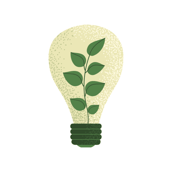 Light Bulb with Seedling Graphic